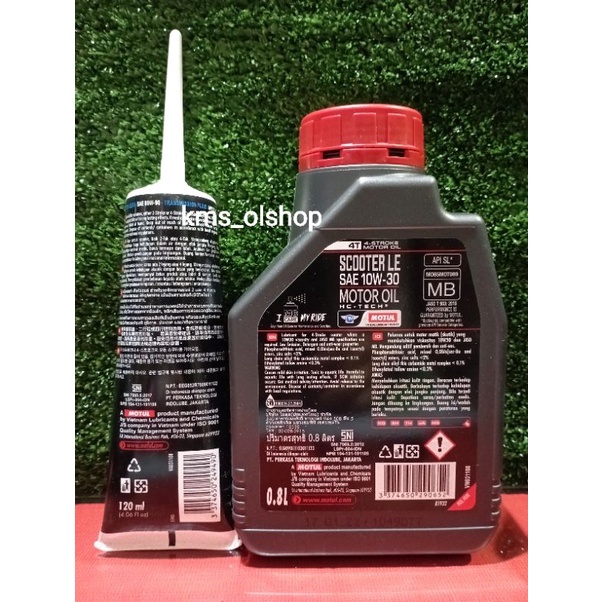 PAKET HEMAT OLI MATIC MOTUL LE 10W30 800ml dan MOTUL SCOOTER GEAR OIL 80W90 120ml