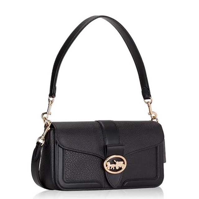 tas coach georgia shoulder black original authentic bag
