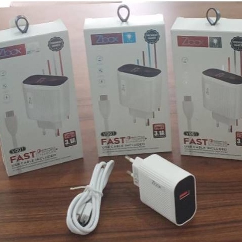 [ TC ZBOX V001 ]- cas casan charger TC ZBOX LCD 3.1A V001 kabel usb MICRO