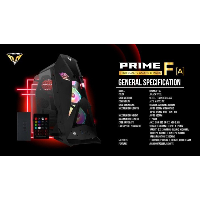 PRIME F-[A] - ALUMUNIUM EXTREME GAMING CASE - TEMPERED GLASS