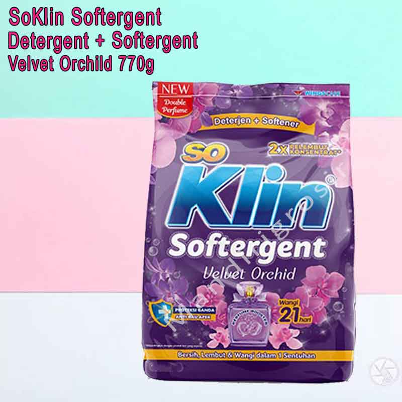 Deterjen + Softergen * So Klin * Velvet Orchild * Deterjen Bubuk * 770g