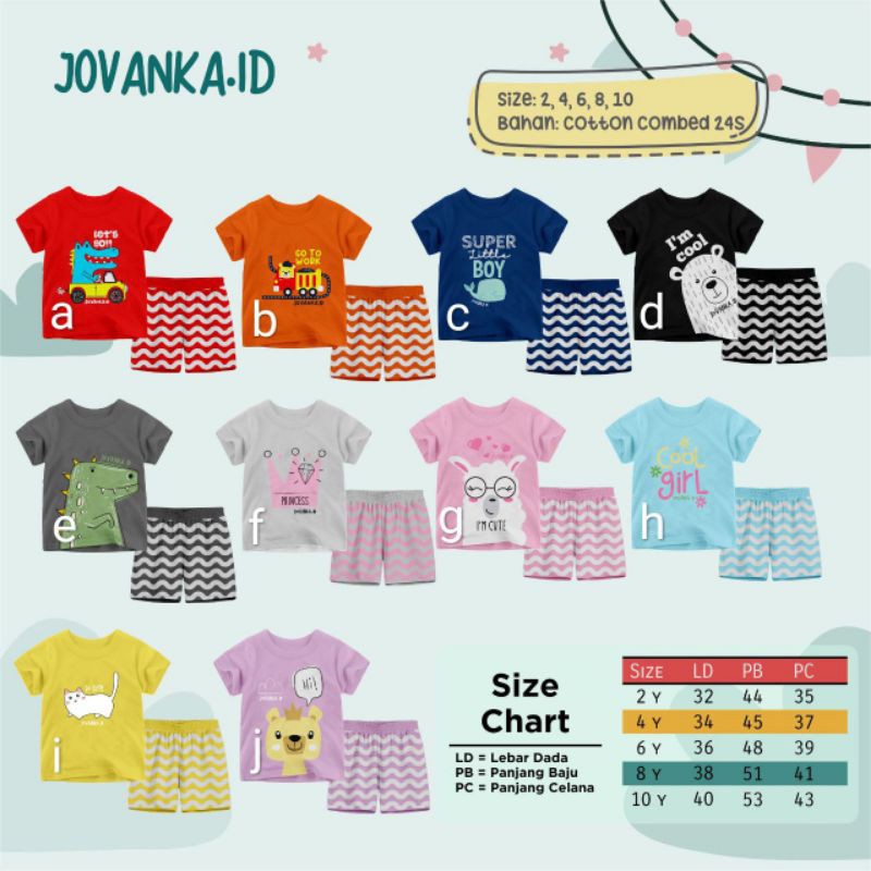JOVANKA.ID SETELAN BAJU ANAK COWOK CEWEK