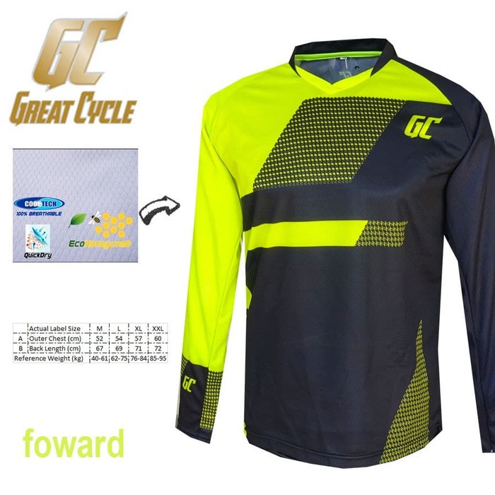 Baju Sepeda Gunung Pria Pakaian Bersepeda Lipat Lengan Panjang Kaos Jersey Gowes Mtb Import Seli GC