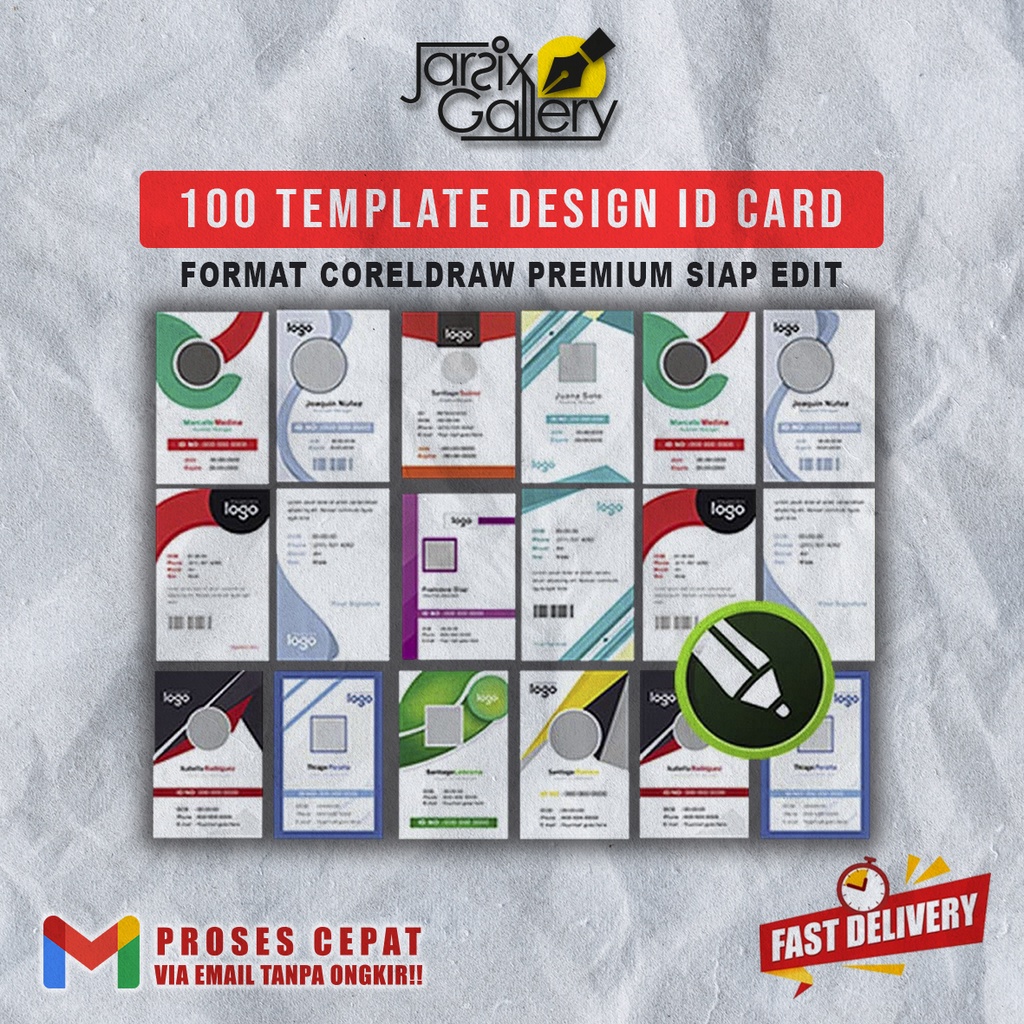 Jual 100 Template Design Id Card Format Cdr Coreldraw Cdr Premium Siap