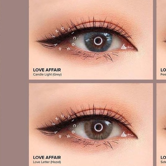 Softlens Love Affair Minus Love Letter Hazel Candle Light Gray By Exoticon dia 14.2mm Kontak Lensa