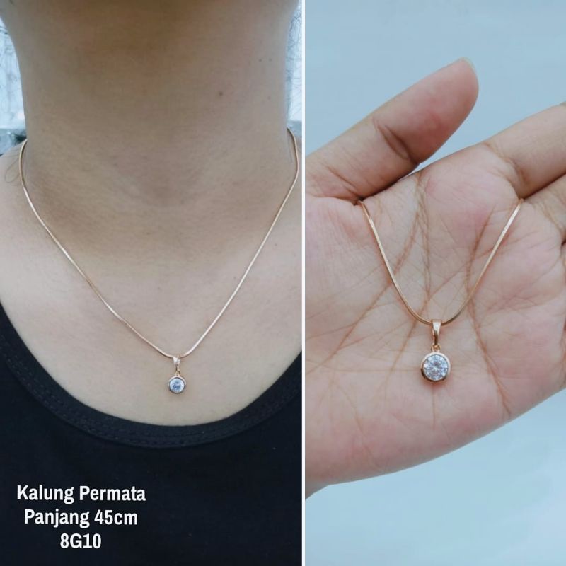 Kalung Titanium Wanita Terlaris Model Mirip Perhiasan Emas Asli