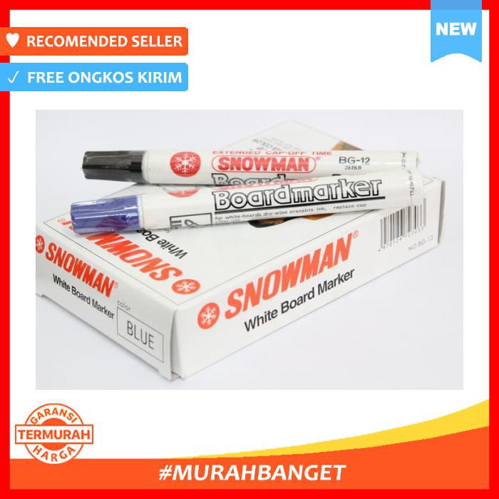

Spidol Papan Tulis - Spidol Snowman Bg 12 Whiteboard 1 Lusin - Alat Tulis
