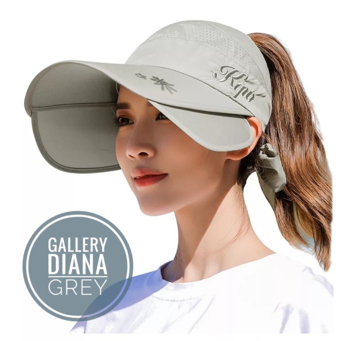 topi distro Fashion Wanita Musim Panas Olahraga Anti Uv Orange - Grey A2P0 topi wanita hijab topi se