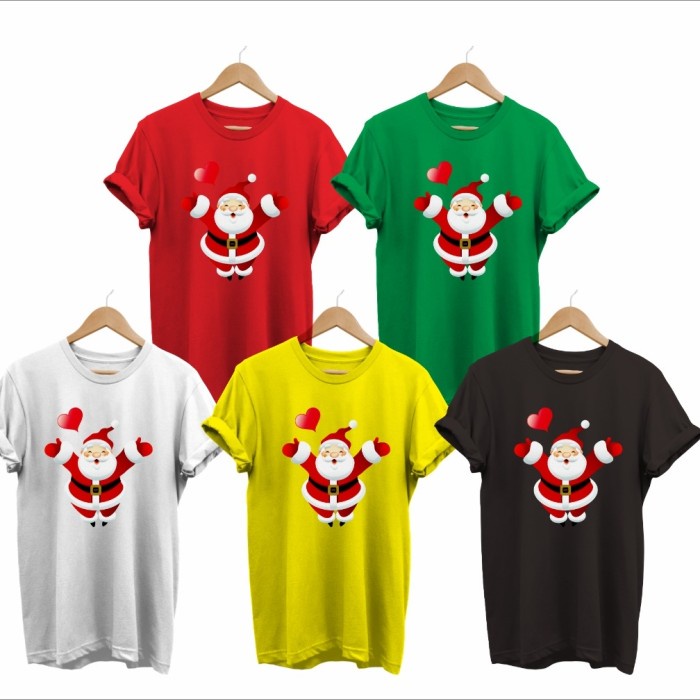 BAJU NATAL - KAOS NATAL SANTA CLAUS LOVE - TSHIRT CHRISTMAS SANTA