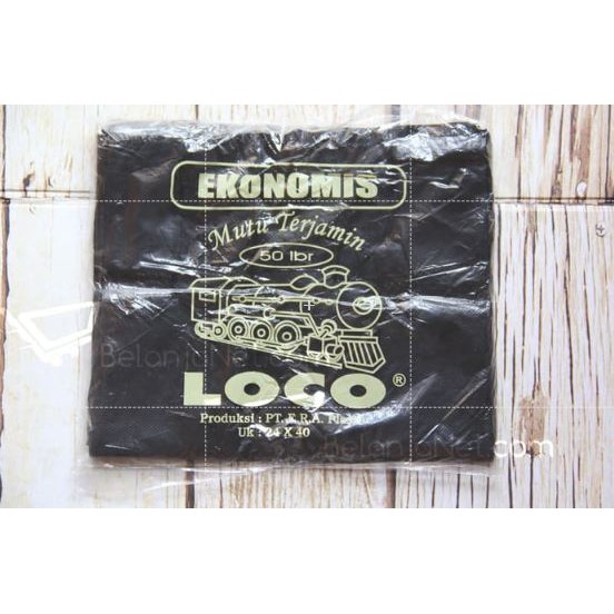 Kantong Plastik Kresek Hitam Loco 28 x 48 (50 lbr)