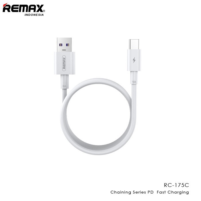 Remax Rc 175a USB Type C Chaining PD Fast Charging Data 22.5W 5A Cable Kabel