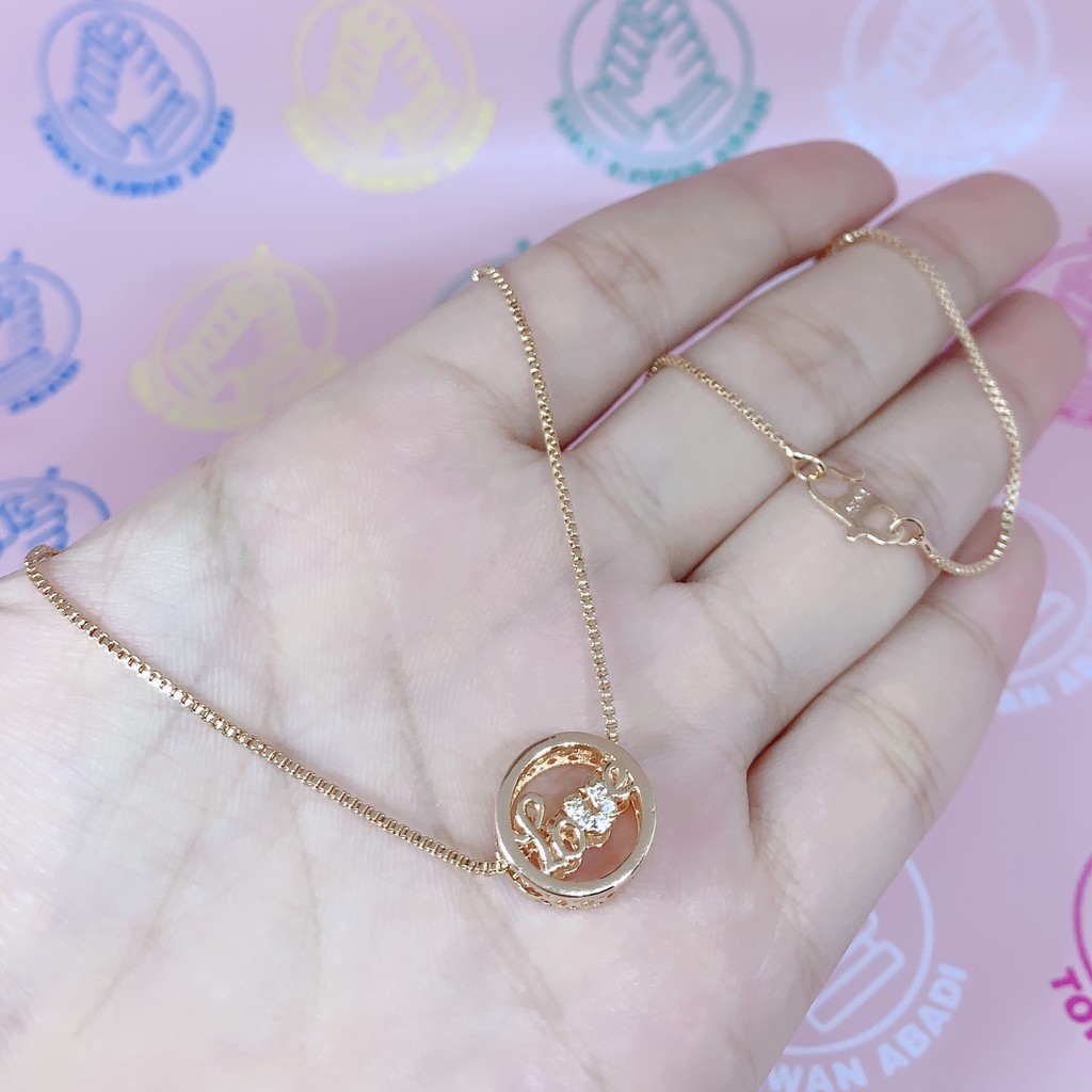 Kalung Xuping Gold Perhiasan Fashion Wanita liontin Permata Silang Bulat Terbaru *15