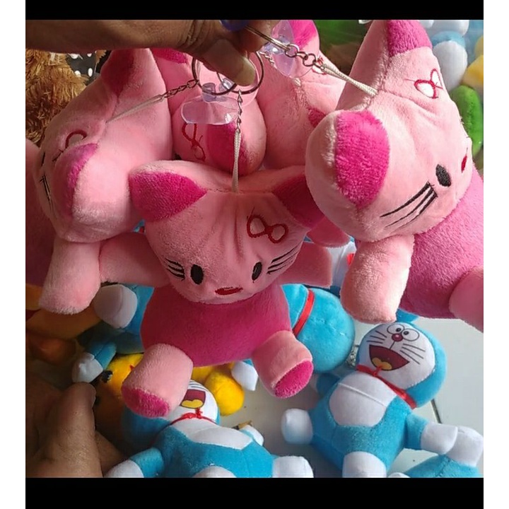 boneka hellokitty gantungan tempel kaca