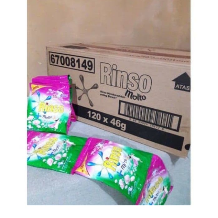 DETERGENT RINSO MOLTO bubuk 1000 renceng - 1 dus isi 126 pcs MURAH