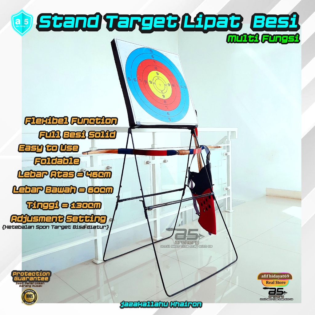Stand Target Lipat Besi Solid Olah Raga Panahan Multifungsi