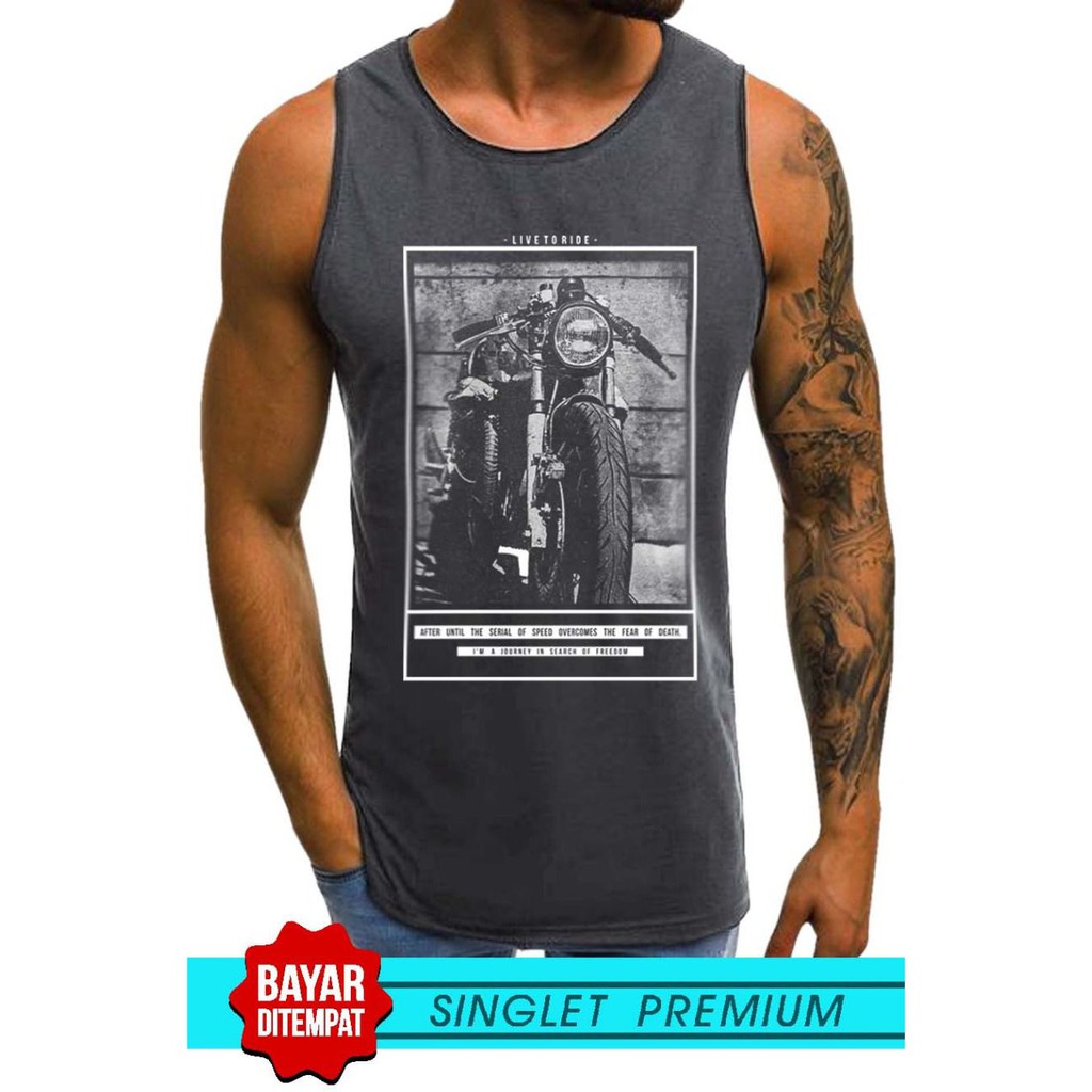 SINGLET LEKBONG PRIA (LIVE TO RIDE) / SINGLET LEKBONG GYM /LEKBONG / SINGLET/KAOS DALAM PRIA/KUTANG