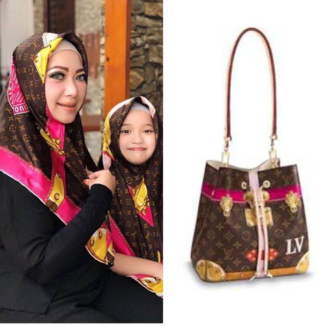 Jilbab segirmpat LV dan tas Lv neo good preloved