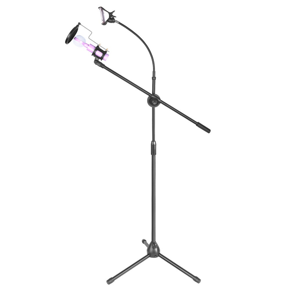 Microphone &amp; Smartphone Stand Holder 360 Degree - MS-70B - OMSKAPBK Black