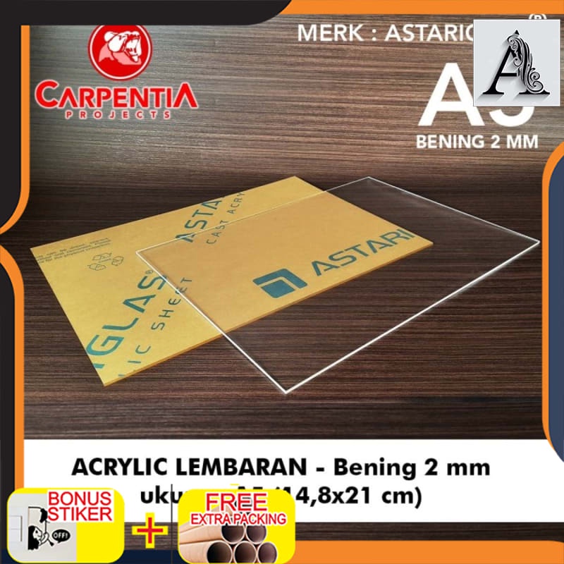 

Terlaris Acrylic/Akrilik Lembaran merk ASTARIGLAS / AN - A5 tebal 2 mm - Bening
