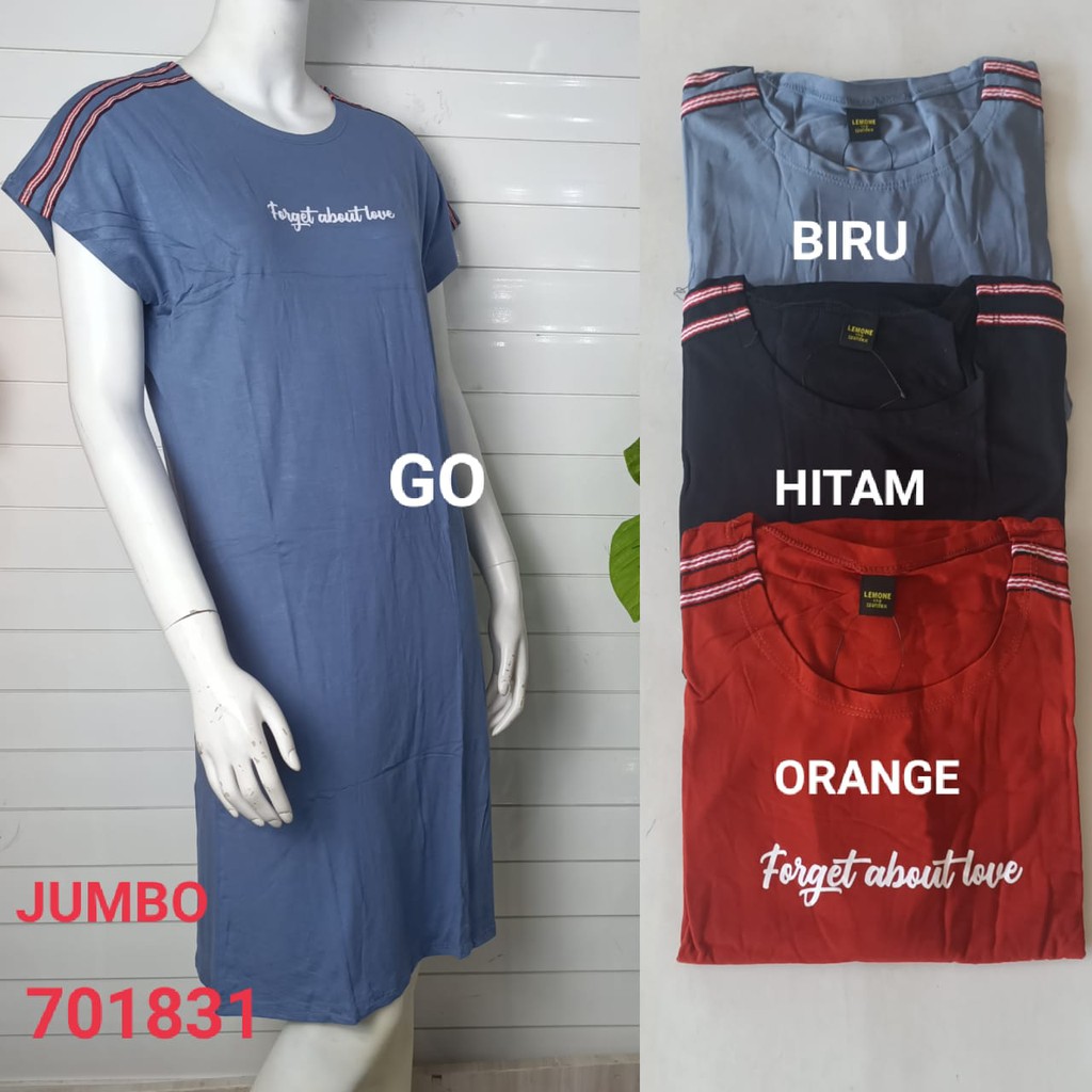 gof LMN DST KOMB JUMBO Wanita Casual Motif Polos Pakaian Perempuan Lengan Pendek