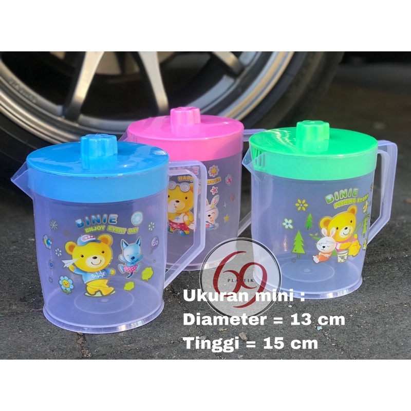 (1 Pcs) Eskan Mini Bening Mercury / Teko Air Kecil  + Tutup Warna Pastel