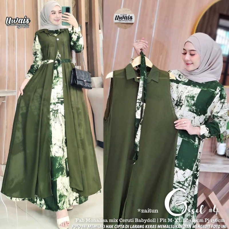 gisel maxy uwais / gamis premium / gamis murah ceruty
