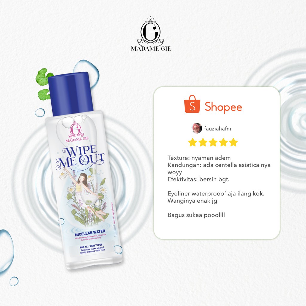 LIZBEAUTY - Madame Gie Wipe Me Out - Make Up Micellar Water Pembersih Wajah