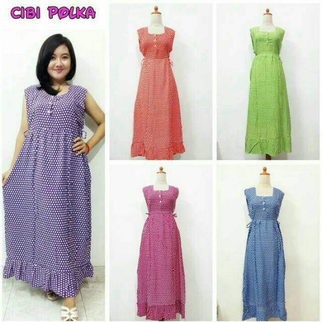  Baju  Daster  cibi polka Kancing 3 Busui Shopee  Indonesia