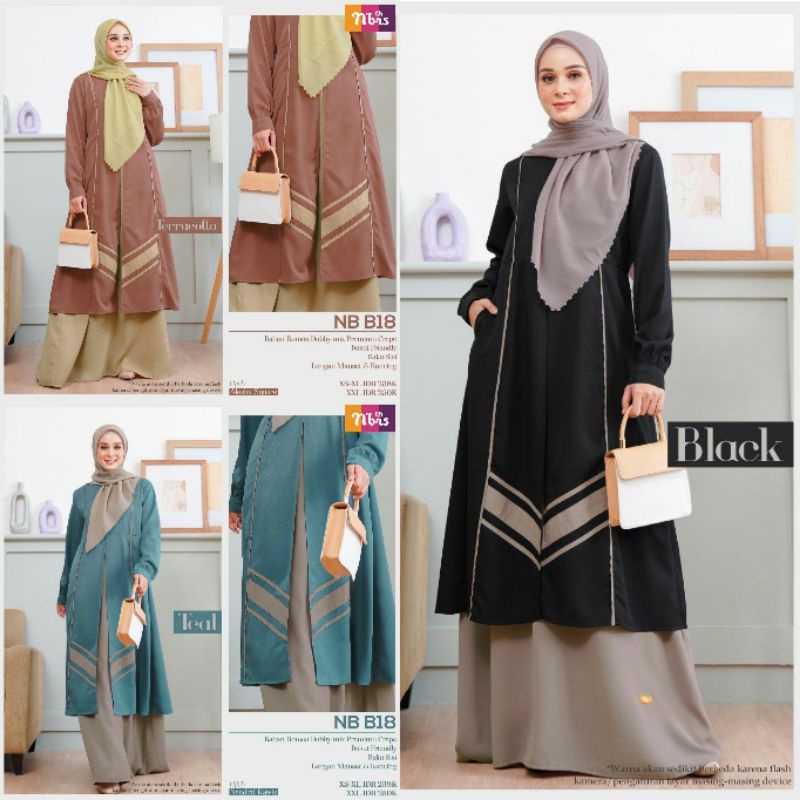NIBRAS GAMIS NB B18/ NBB 18 Black, Teal & Terracotta