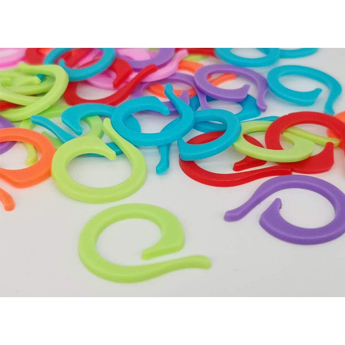 [ 50 / 100 ] SET Split Ring Stitch Marker Koma Penanda Rajutan Alat Bantu Rajut Plastik