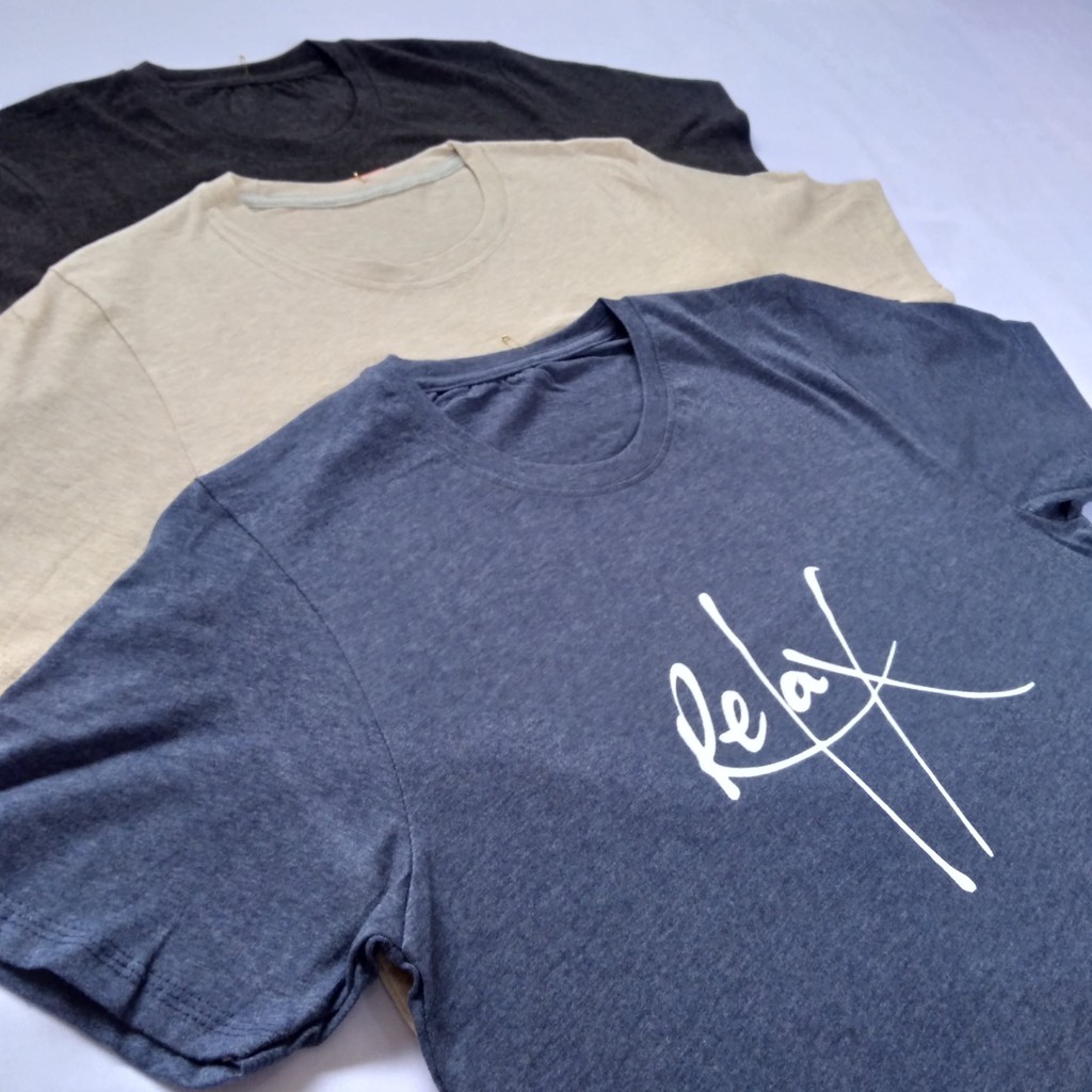 T-SHIRT Kaos Twotone Misty Sablon "Relax", Autystore