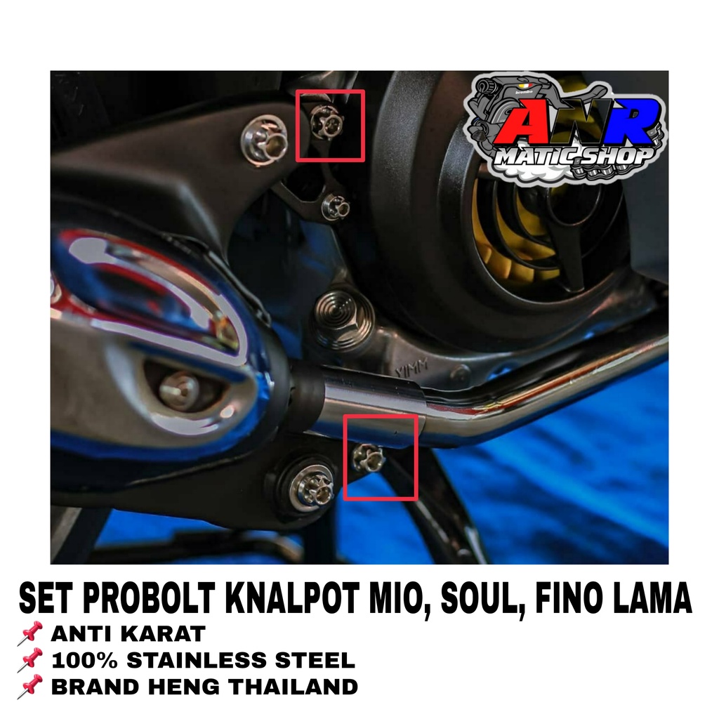 Baut Breket Dudukan Knalpot Probolt HENG THAILAND Yamaha Mio Smile Sporty Soul Fino Karbu