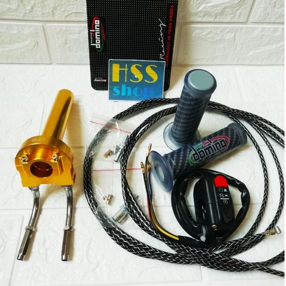 Gas Spontan 2 Kabel + Saklar + Handgrip carbon + 2 Kabel Gas = Vixion 155, Nmax 155, Pcx 150 - 160, 