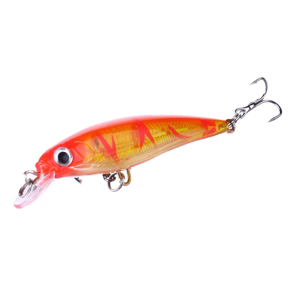 Hengjia 8pcs / Set Umpan Pancing Bentuk Ikan Kecil Bahan Plastik Keras 8.5cm / 7.4g Minnow Fishing Lure Set Wobblers Crankbaits Fishing Tackle