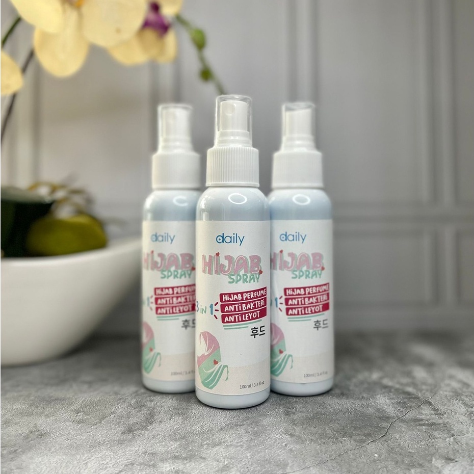 SPRAY HIJAB ANTI LEYOT PARFUME HIJAB UNTUK JILBAB KERUDUNG PASMINA MEMBUAT JILBAB TEGAK PARIPURNA  DAN RAPI TEGAK SEPANJANG HARI ANTI LEPEK