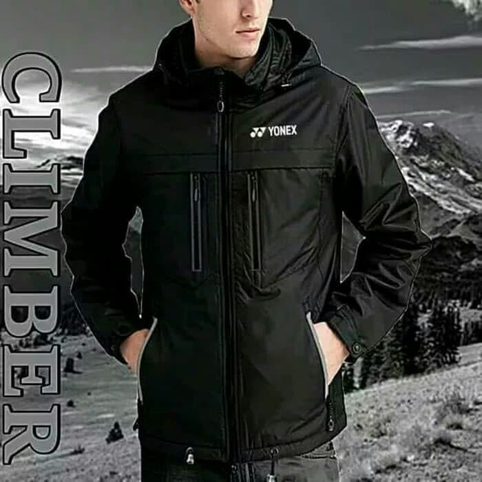 JAKET BADMINTON CLIMBER YONEX BLACK OUTDOOR SPORT WATERPROOF ORIGINAL - -