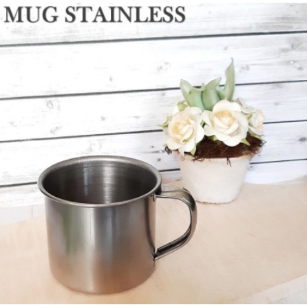 [ Cinicini ] Gelas Mug Cangkir Stainless Plus Tutup UK 8 CM