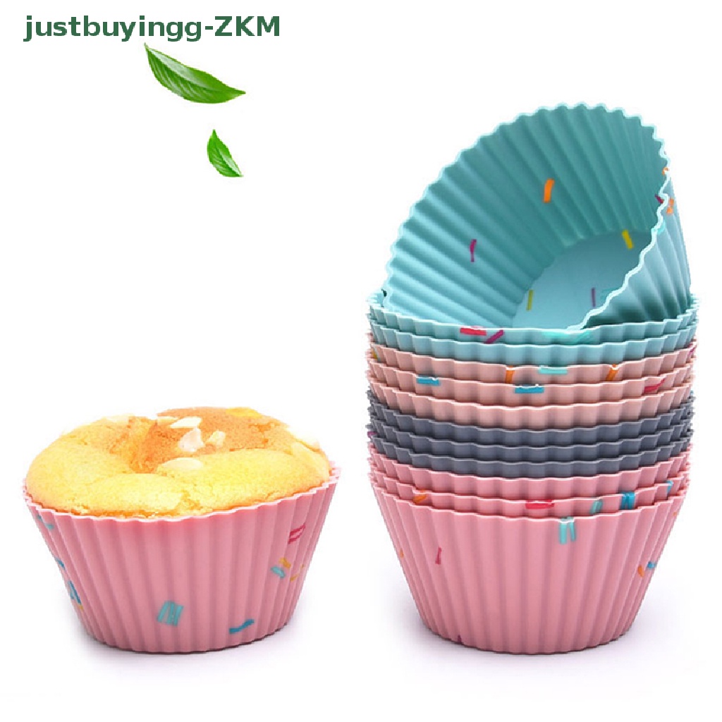 6 Pcs / set Cetakan Cupcake Muffin Bahan Silikon Dapat Digunakan Kembali