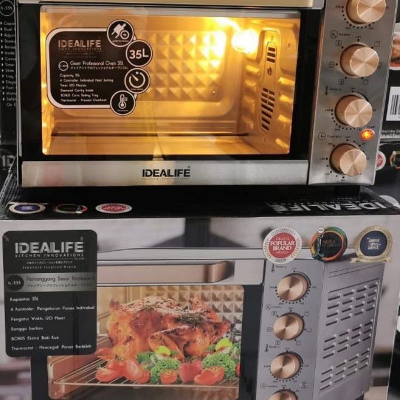 IDEALIFE - Oven – Pemanggang - 35L OVEN LISTRIK ROTISERIE PEMANAS PANGGANGAN