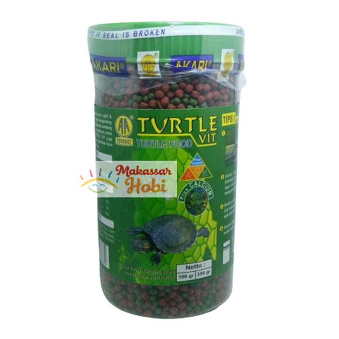 Makanan Pakan Kura Kura AKARI AA TURTLE VIT Food Pelet Hijau 300gr