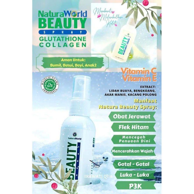 NATURA BEUTY SPRAY 100% ORIGINAL  GLUTATHIONE COLLAGEN, Vitamin C