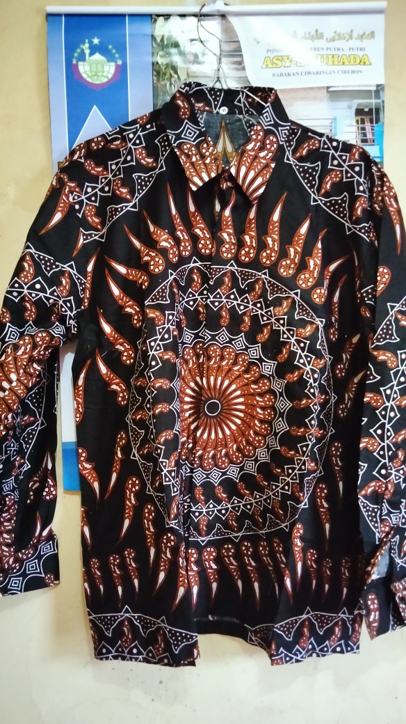 Kemeja Batik Lengan Panjang 021 Risna Batik Hrb026 Hem Batik Murah Seno Sogan Bakung Padi Manggar