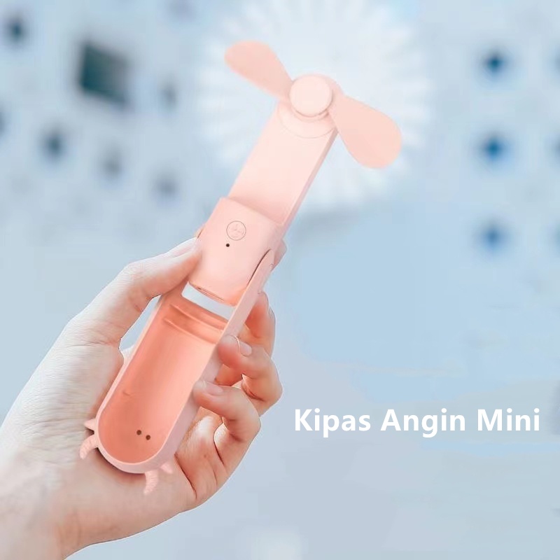 Kipas Angin Portable Fan Usb Kipas Angin Mini +4800mAh  Power Bank + USB Charger 2IN1  Rechargeable Pocket Desk Handheld Fan