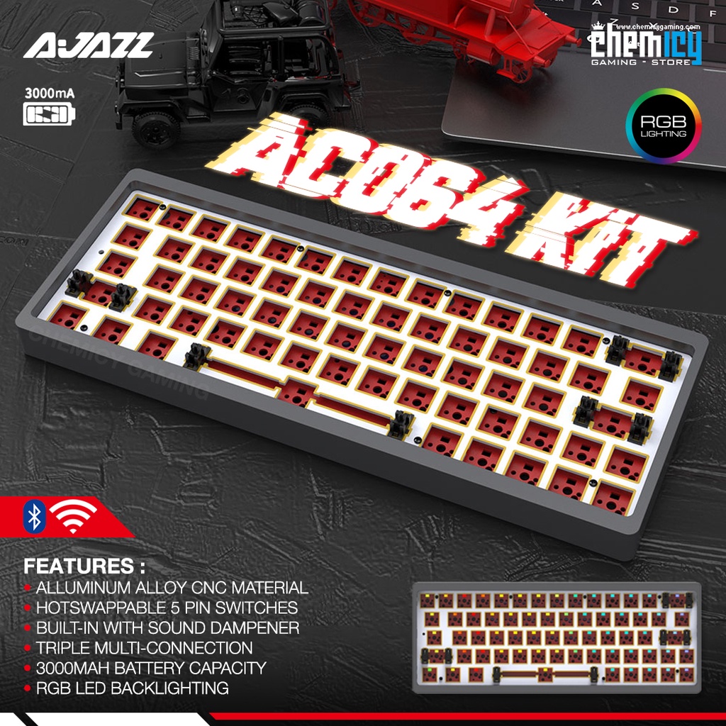 Ajazz AC064 / AC-064 65% DIY Kit RGB Mechanical Gaming Keyboard