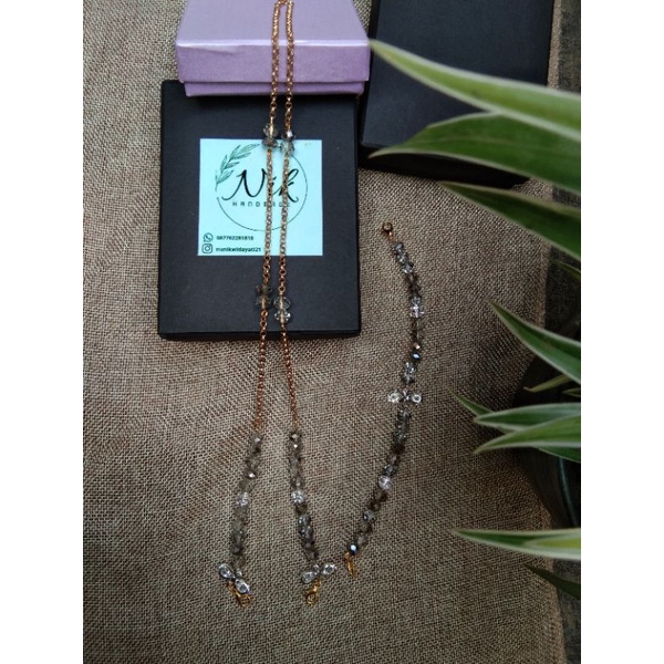 Konektor masker hijab set/ Konektor Masker Kristal 2in1