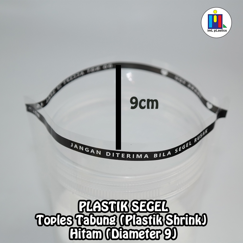 PLASTIK SEGEL TOPLES TABUNG HITAM diameter 9cm - 100pcs