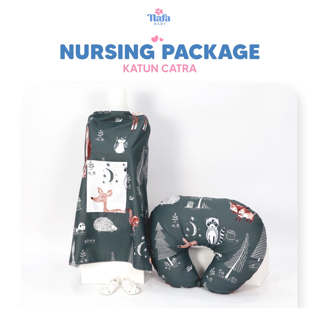 Nursing Package Include Apron Menyusui Dan Bansui Katun Catra By Nafa Baby