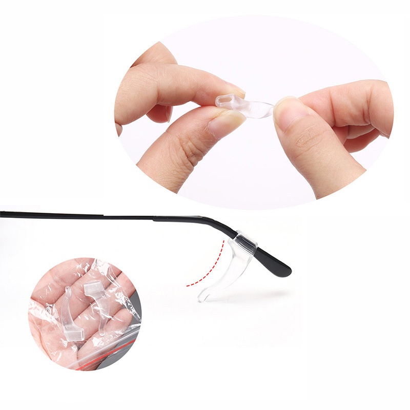 [✅READY STOCK] Black Simple Penahan Kacamata Silikon Temple Holder Anti-slip Pelindung Comfort Adjustable Penjualan Panas Mode