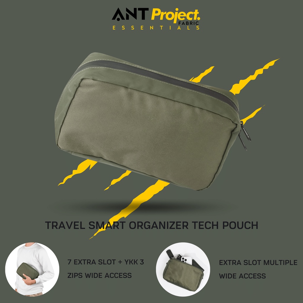 ANT PROJECT - Tech Pouch MOMENT Hijau Waterfroop - Clucth Bag