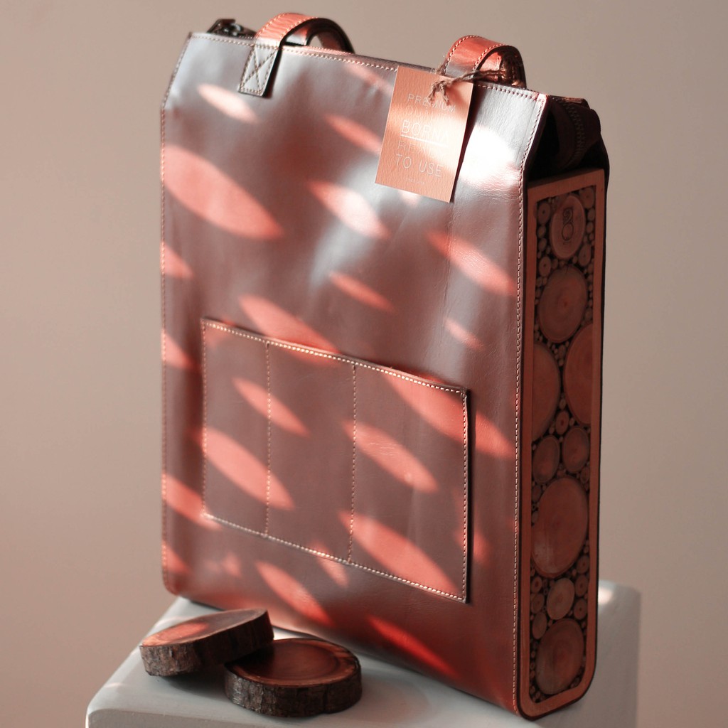 BORNA Totebag pria/Tas Selempang Kulit Asli Unik